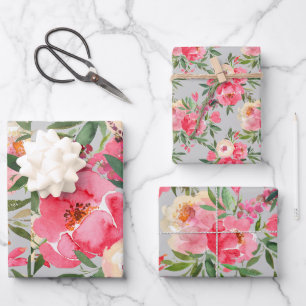 Elegant Peonies Wrapping Paper Sheet