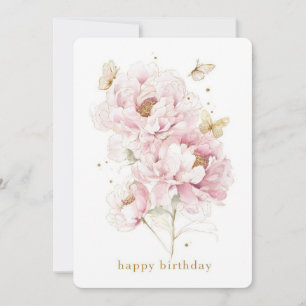 Elegant Peony Birthday Card