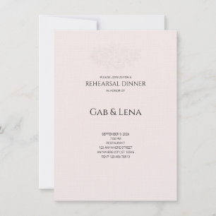 Elegant Peony Blush Floral Wedding Rehearsal Dinne Card