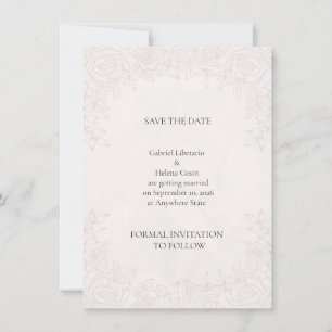 Elegant Peony Blush Floral Wedding Save The Date C