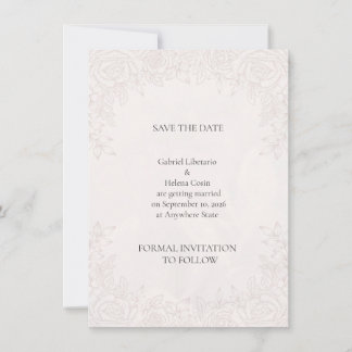 Elegant Peony Blush Floral Wedding Save The Date C