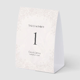 Elegant Peony Blush Floral Wedding Table Number Te