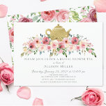 Elegant Peony Floral Bridal Shower Tea Invitation<br><div class="desc">Beautiful hand painted watercolor peonies flower design with a gold teapot featuring a bright springtime colour palette to add a touch of elegance to your event.</div>