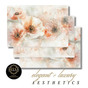 Elegant Peony Florals Lux Aesthetics Wrapping Paper Sheet