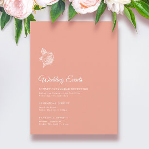 Elegant Peony Flower Wedding Weekend Enclosure Card