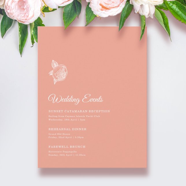 Elegant Peony Flower Wedding Weekend Enclosure Card (Creator Uploaded)