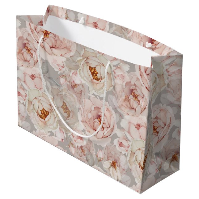 Elegant Peony  Large Gift Bag (Back Angled)