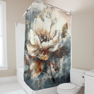 Elegant Peony Watercolor Art Shower Curtain
