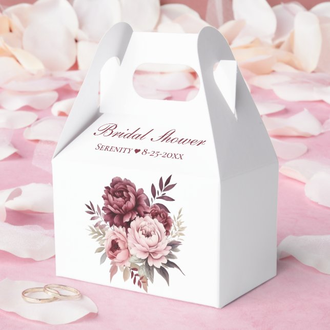 Elegant Peony Watercolor Floral Bridal Shower Favour Box (Wedding)