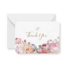 Elegant Peony Whisper Thank You Card