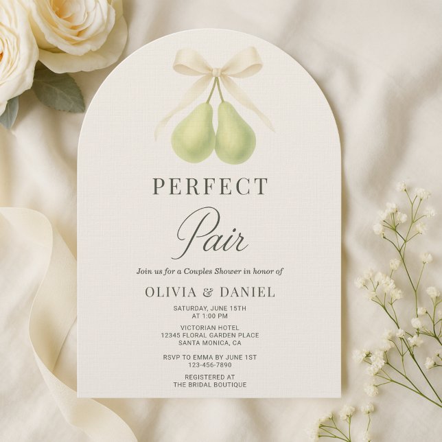 Elegant Perfect Pair Couples Shower Invitation (Creator Uploaded)