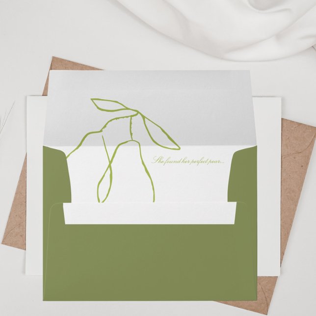 Elegant Perfect Pear Bridal Shower Envelope (Creator Uploaded)