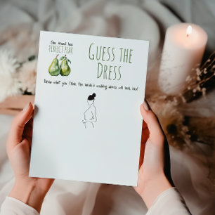 Elegant Perfect Pear Bridal Shower Game Draw Card