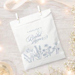 Elegant Periwinkle Blue Wildflower Bridal Shower Favour Bags