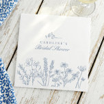 Elegant Periwinkle Blue Wildflower Bridal Shower Napkin<br><div class="desc">Elegant Periwinkle Blue Wildflower Bridal Shower Napkins</div>