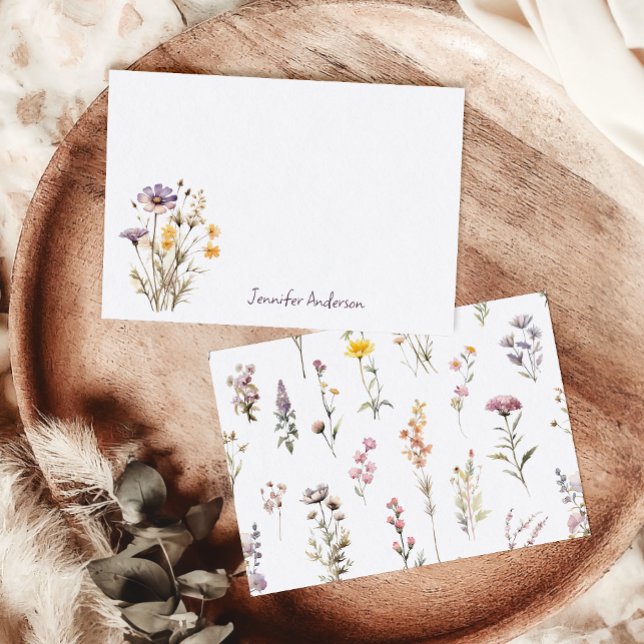 Elegant Periwinkle Floral Personal Stationery Card (Creator Uploaded)