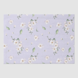 Elegant Periwinkle Spring Watercolor Floral Tissue Paper