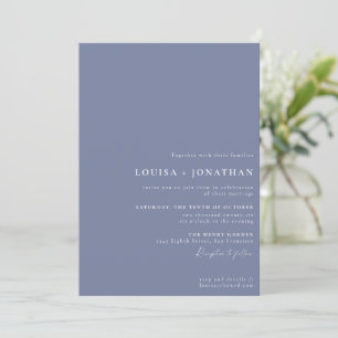 Elegant Periwinkle Trendy Script Minimal Wedding Invitation