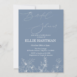 Elegant Periwinkle Wildflower Bridal Shower  Invitation