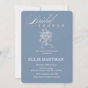 Elegant Periwinkle Wildflower Bridal Shower  Invitation