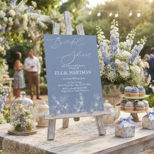 Elegant Periwinkle Wildflower Bridal Shower Invitation