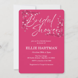 Elegant Periwinkle Wildflower Bridal Shower  Invitation