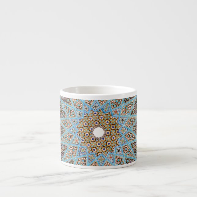 Elegant Persian Blue Arabesque Oriental Decoration Espresso Cup (Front)