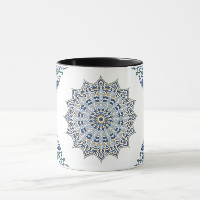 Elegant Persian Blue Arabesque Oriental Decoration Mug (Center)