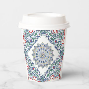 Elegant Persian Blue Arabesque Oriental Decoration Paper Cups
