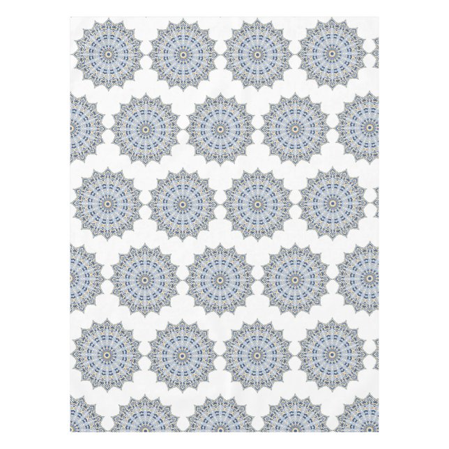 Elegant Persian Blue Arabesque Oriental Decoration Tablecloth (Front)