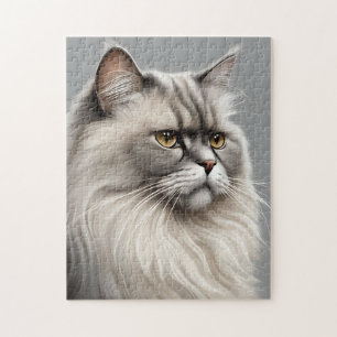 Elegant  Persian Cat Illustration Jigsaw Puzzle