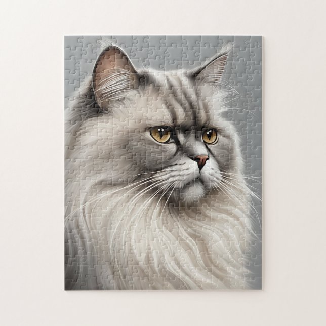 Elegant  Persian Cat Illustration Jigsaw Puzzle (Vertical)