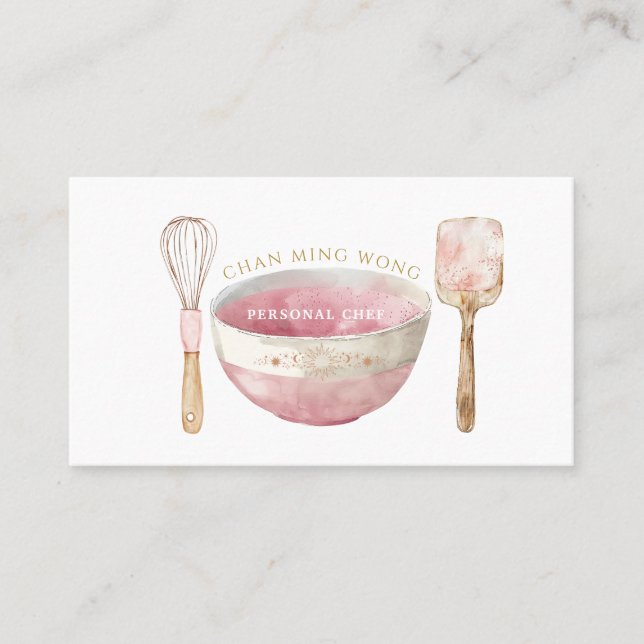 Elegant Personal Chef Caterer Business Card (Front)