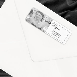 Elegant Personal Photograph Black White Address