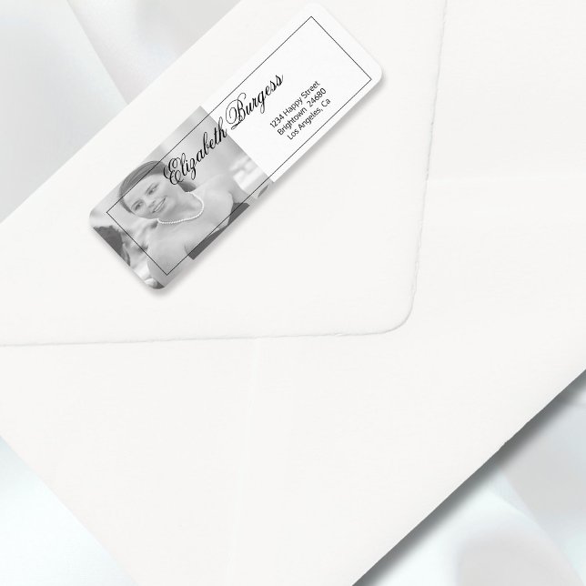 Elegant Personal Photograph Black White Address (Creator Uploaded)