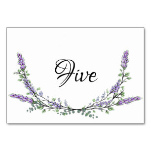 Elegant personalise lavender eucalyptus   table number