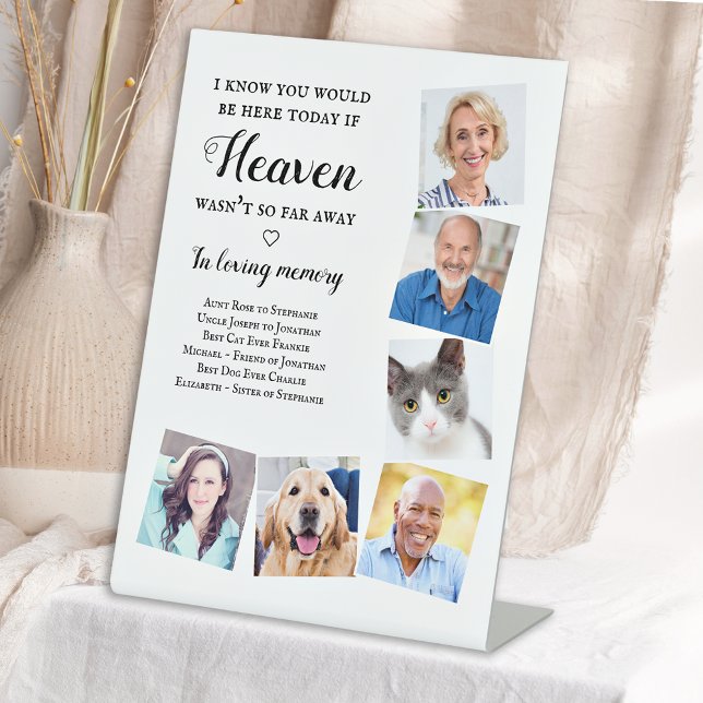 Elegant Personalise Photo Heaven Wedding Memorial Pedestal Sign (Creator Uploaded)