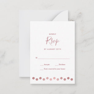 Elegant Personalise Rose Gold Dog Pet Wedding RSVP Card
