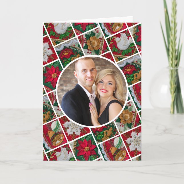 Elegant Personalise Signature Christmas Photo Card (Front)