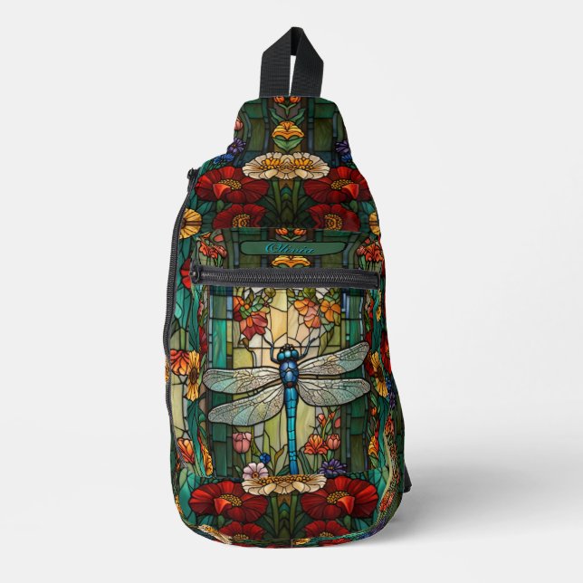 Elegant Personalise Vintage dragonfly boho chic Sling Bag (Front)