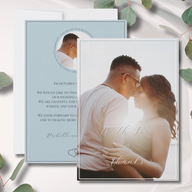 Elegant Personalised 1 Photo Script Thank You Card (Creator Uploaded)