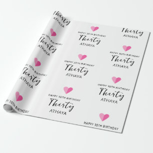 Elegant Personalised 30th Birthday  Wrapping Paper