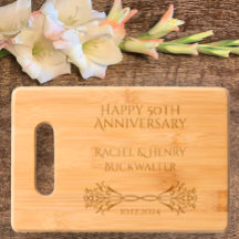 Elegant Personalised 50th Anniversary Gift Etched