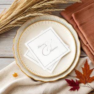 Elegant Personalised Ash Wedding Reception Napkin