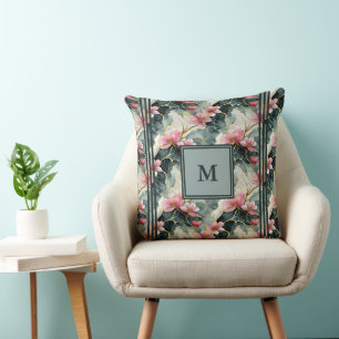 Elegant Personalised Asian Floral Pillow 