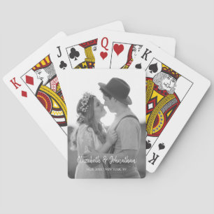 Elegant Personalised B & W Photo Playing Cards