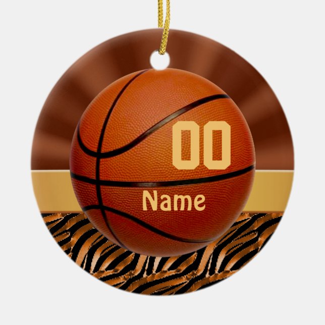 Elegant Personalised Basketball Ornaments for Her (Front)