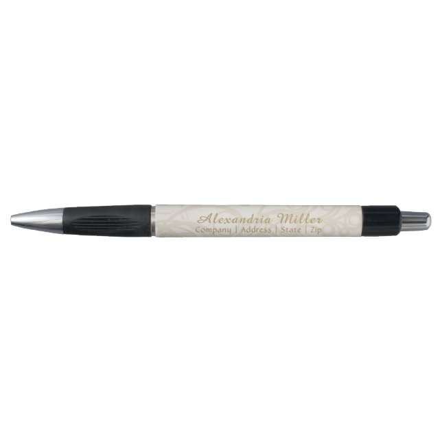 Elegant Personalised Beige & Linen Swirl Pattern (Front)