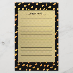 Elegant Personalised Black and Gold Stationery