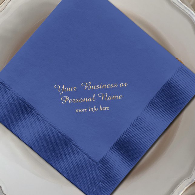 elegant personalised blue  foil napkins (Creator Uploaded)